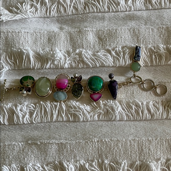 Elegant Silver Multi-Stone Bracelet